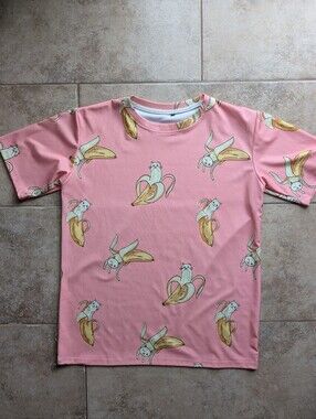 Fun Novelty Tshirt With Cats In Bananas Print